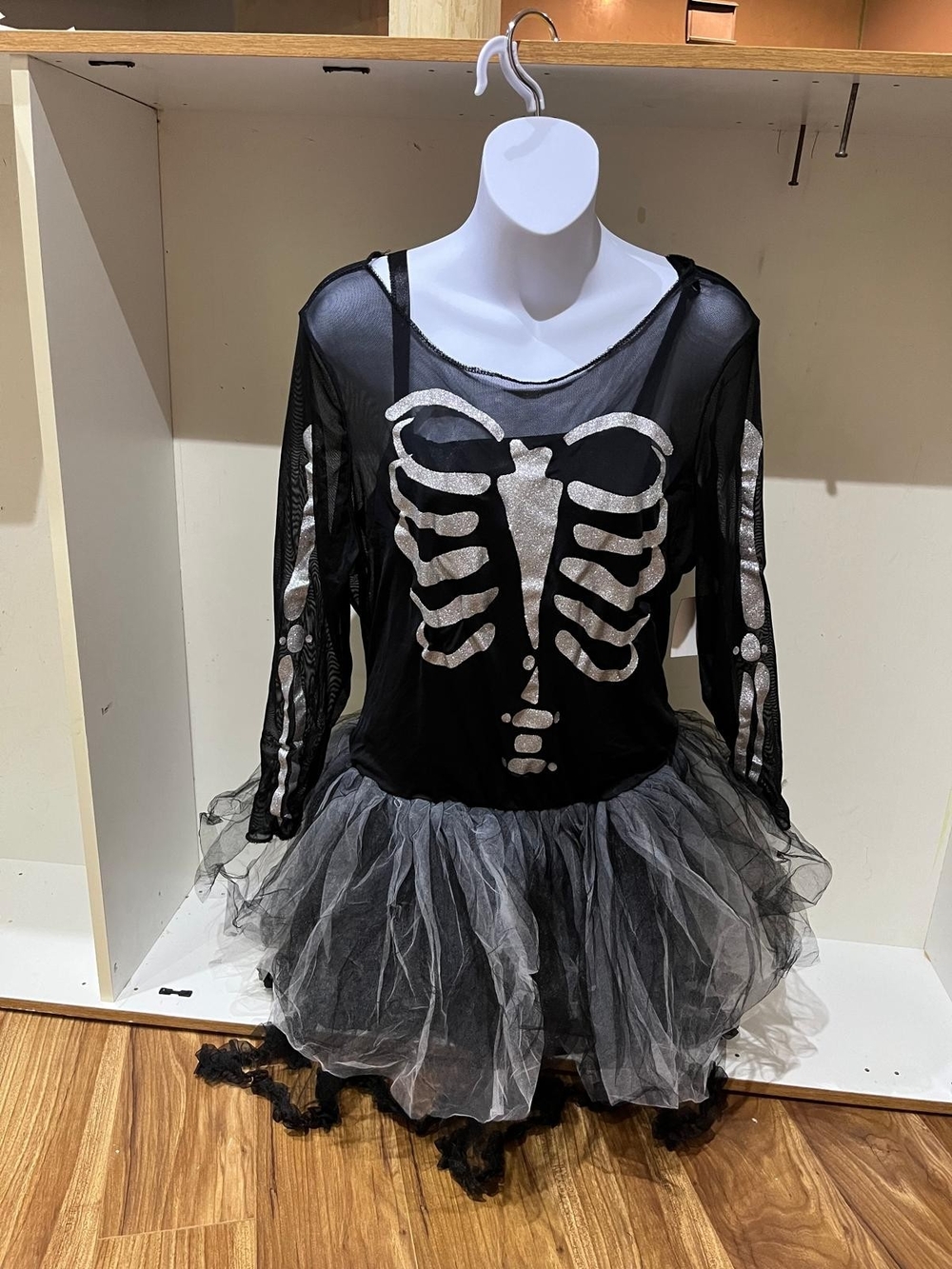 Halloween Black Skeleton Tutu Costume Junior L (12-14)